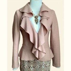 IRIS SETLAKWE Blush Hourglass Cropped Wool Blazer Size 6